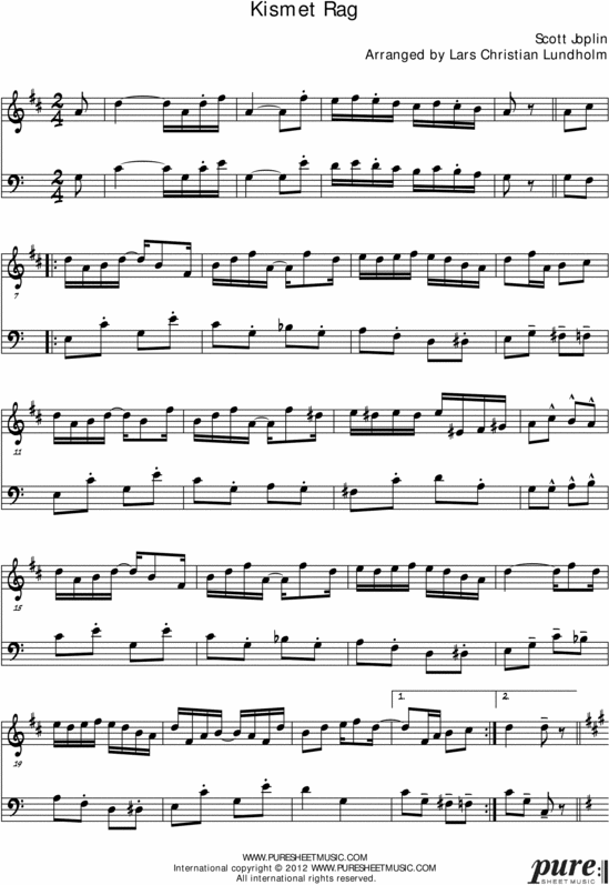 Product picture Kismet Rag Pure Sheet Music Duet for Trumpet and Double Bass, Arranged by Lars Christian Lundholm