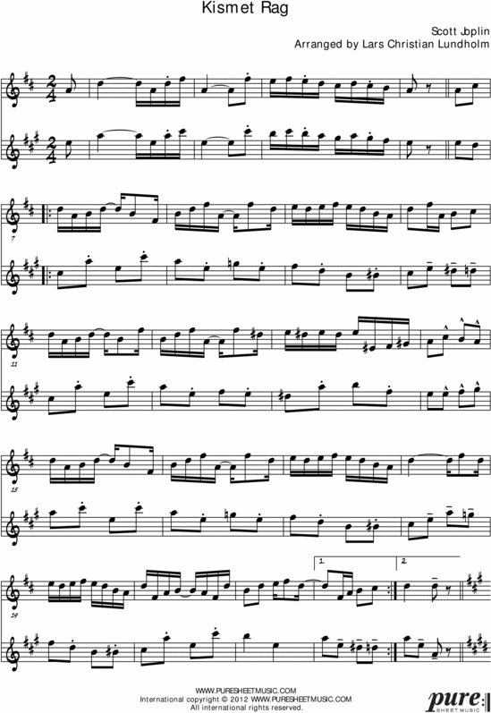 Product picture Kismet Rag Pure Sheet Music Duet for Trumpet and Eb Instrument, Arranged by Lars Christian Lundholm