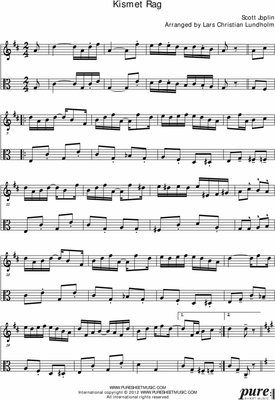 Product picture Kismet Rag Pure Sheet Music Duet for Trumpet and Viola, Arranged by Lars Christian Lundholm