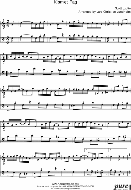 Product picture Kismet Rag Pure Sheet Music Duet for Violin and Bassoon, Arranged by Lars Christian Lundholm