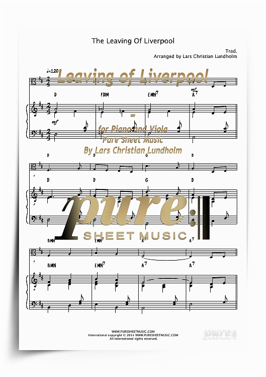 Product picture Leaving of Liverpool for Piano and Viola (PDF file), Pure Sheet Music arranged by Lars Christian Lundholm