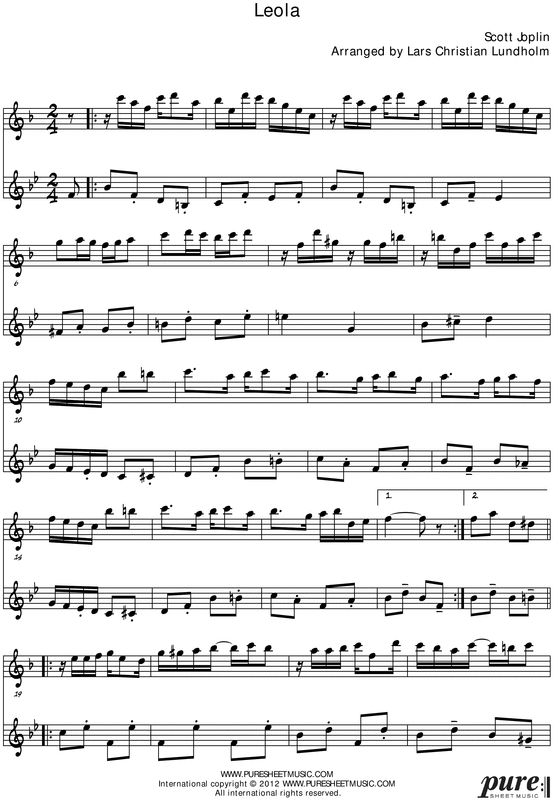 Product picture Leola Pure Sheet Music Duet for Baritone Saxophone and Bb Instrument, Arranged by Lars Christian Lundholm