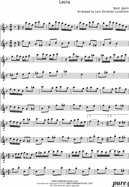 Product picture Leola Pure Sheet Music Duet for Eb Instrument and Baritone Saxophone, Arranged by Lars Christian Lundholm