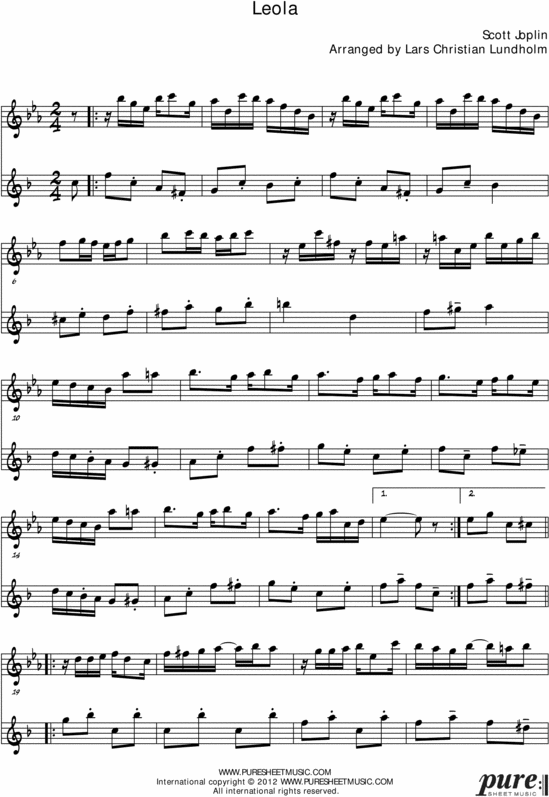 Product picture Leola Pure Sheet Music Duet for F Instrument and Eb Instrument, Arranged by Lars Christian Lundholm