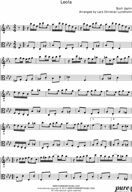 Product picture Leola Pure Sheet Music Duet for French Horn and Viola, Arranged by Lars Christian Lundholm