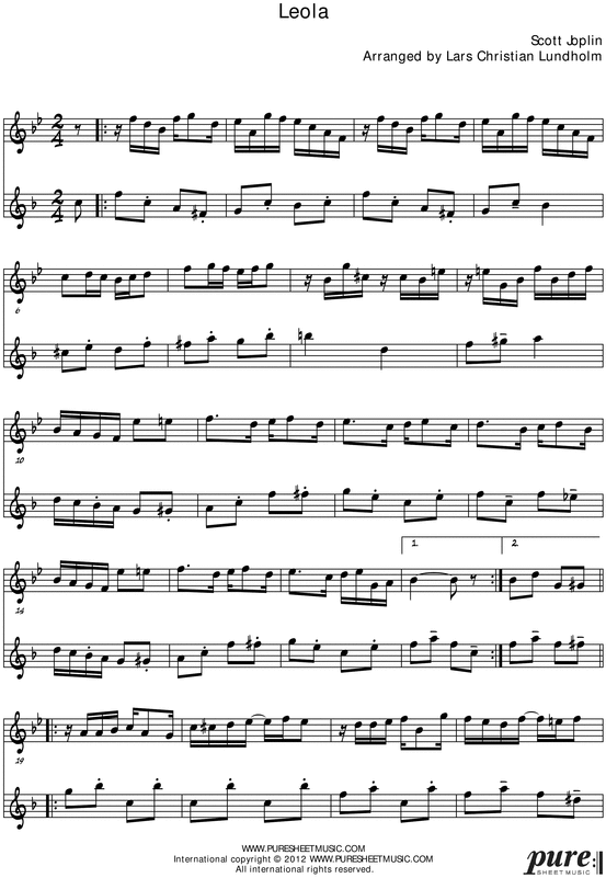 Product picture Leola Pure Sheet Music Duet for Tenor Saxophone and Baritone Saxophone, Arranged by Lars Christian Lundholm