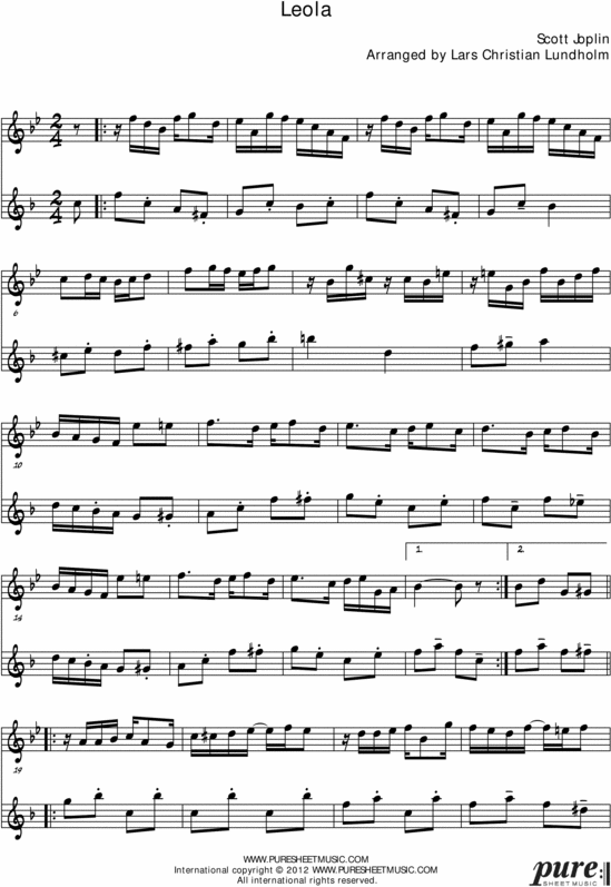 Product picture Leola Pure Sheet Music Duet for Tenor Saxophone and Eb Instrument, Arranged by Lars Christian Lundholm