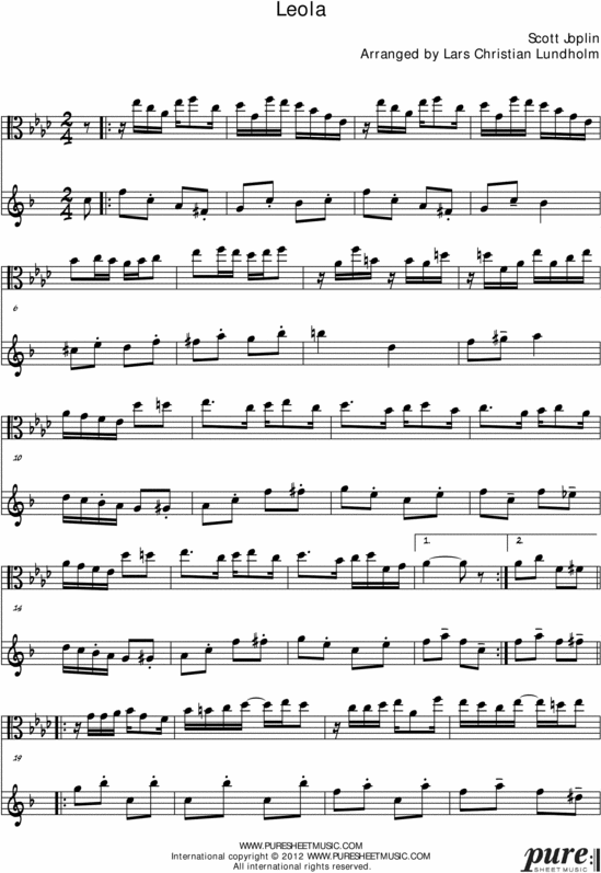 Product picture Leola Pure Sheet Music Duet for Viola and Baritone Saxophone, Arranged by Lars Christian Lundholm