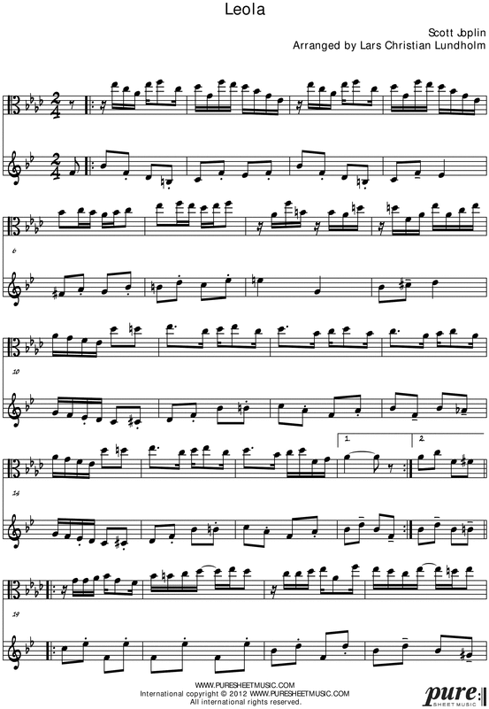 Product picture Leola Pure Sheet Music Duet for Viola and Bb Instrument, Arranged by Lars Christian Lundholm