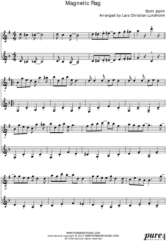 Product picture Magnetic Rag Pure Sheet Music Duet for Eb Instrument and French Horn, Arranged by Lars Christian Lundholm