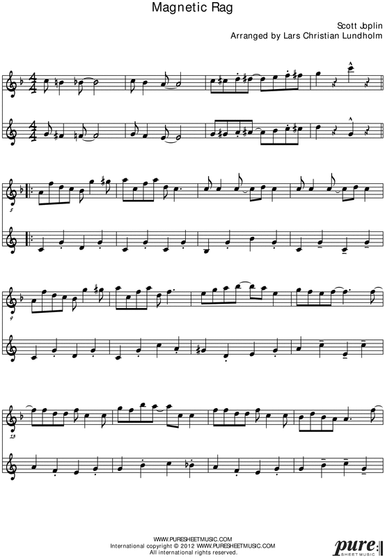 Product picture Magnetic Rag Pure Sheet Music Duet for French Horn and Bb Instrument, Arranged by Lars Christian Lundholm