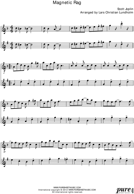 Product picture Magnetic Rag Pure Sheet Music Duet for French Horn and Eb Instrument, Arranged by Lars Christian Lundholm