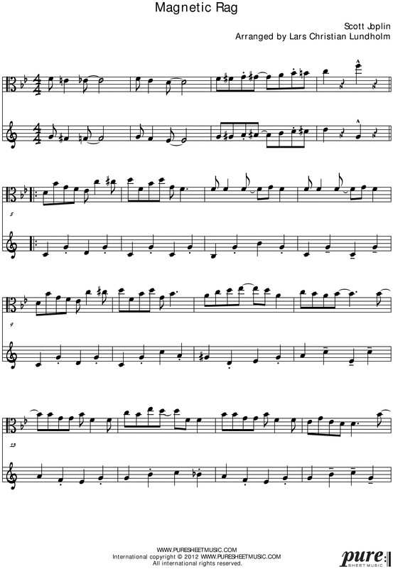 Product picture Magnetic Rag Pure Sheet Music Duet for Viola and Bb Instrument, Arranged by Lars Christian Lundholm