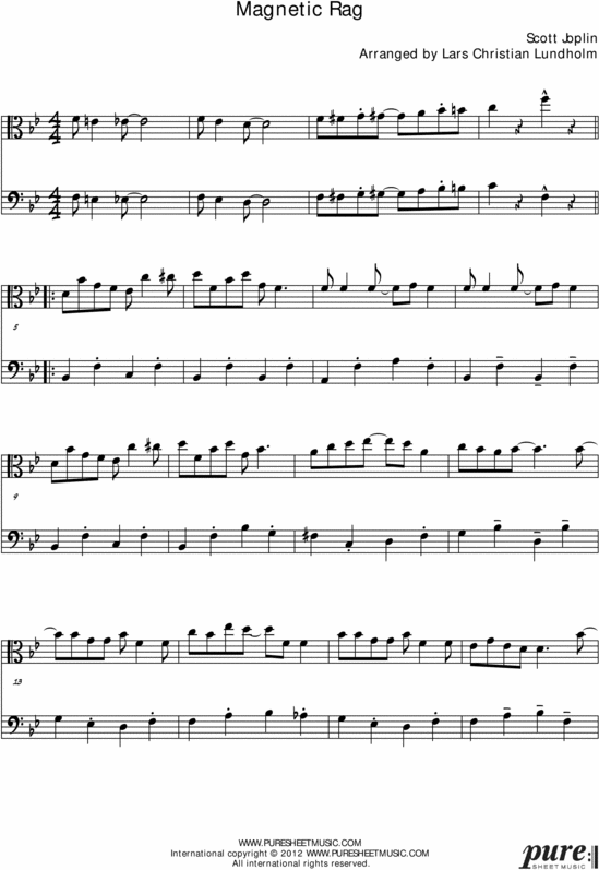 Product picture Magnetic Rag Pure Sheet Music Duet for Viola and Trombone, Arranged by Lars Christian Lundholm