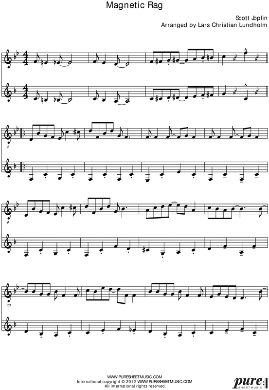 Product picture Magnetic Rag Pure Sheet Music Duet for Violin and French Horn, Arranged by Lars Christian Lundholm