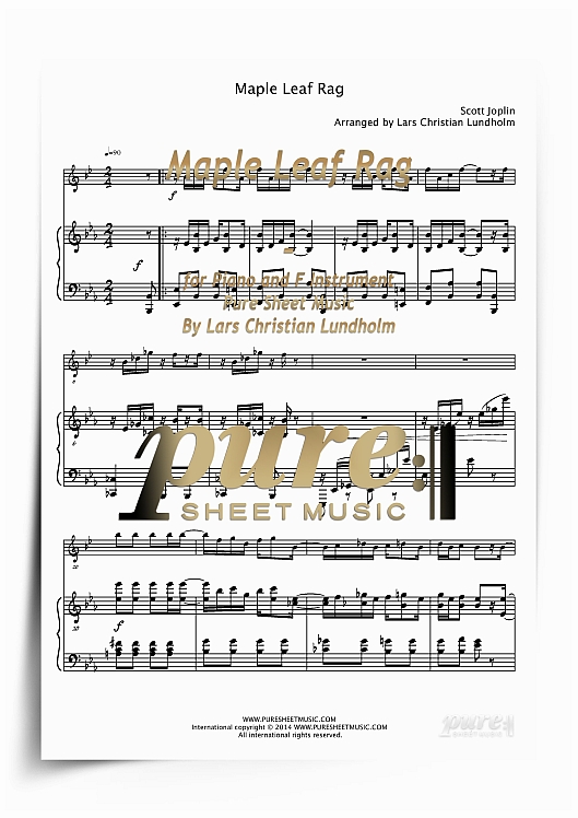 Product picture Maple Leaf Rag for Piano and F Instrument (PDF file), Pure Sheet Music arranged by Lars Christian Lundholm