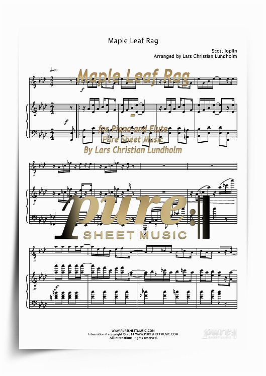 Product picture Maple Leaf Rag for Piano and Flute (PDF file), Pure Sheet Music arranged by Lars Christian Lundholm