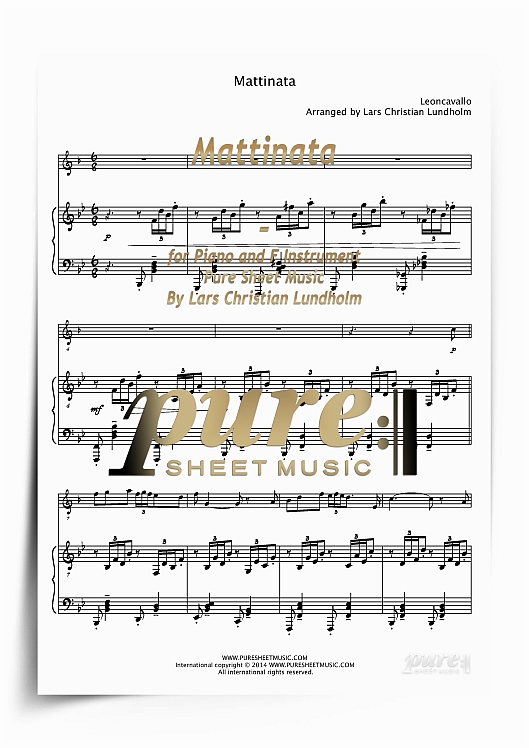 Product picture Mattinata for Piano and F Instrument (PDF file), Pure Sheet Music arranged by Lars Christian Lundholm