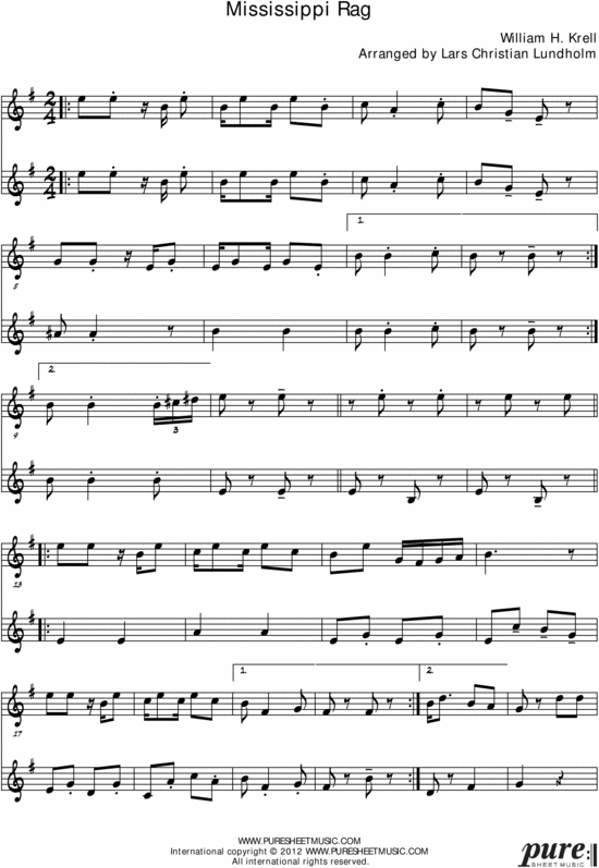 Product picture Mississippi Rag Pure Sheet Music Duet for Tenor Saxophone and Bb Instrument, Arranged by Lars Christian Lundholm