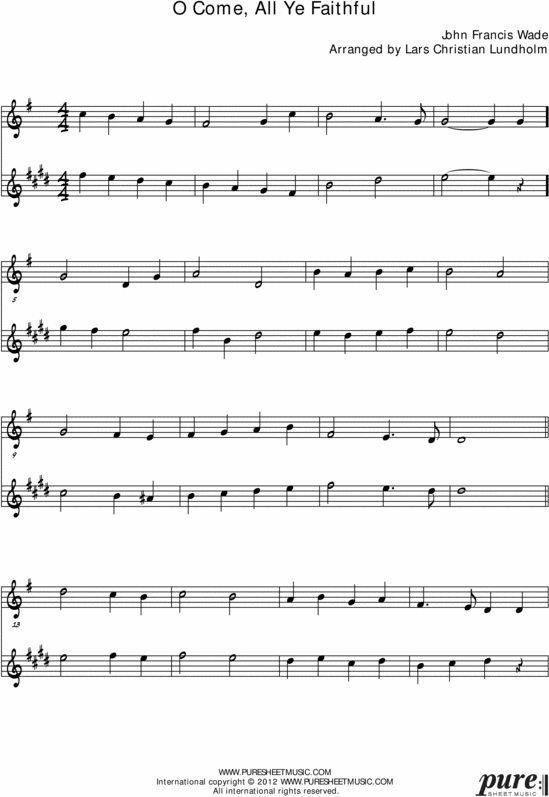 Product picture O Come All Ye Faithful Pure Sheet Music Duet for Guitar and Baritone Saxophone, Arranged by Lars Christian Lundholm