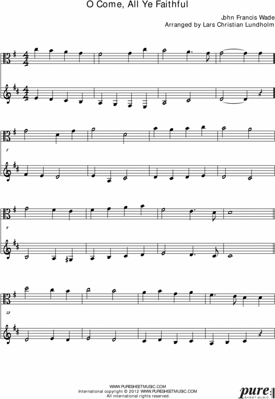 Product picture O Come All Ye Faithful Pure Sheet Music Duet for Viola and French Horn, Arranged by Lars Christian Lundholm