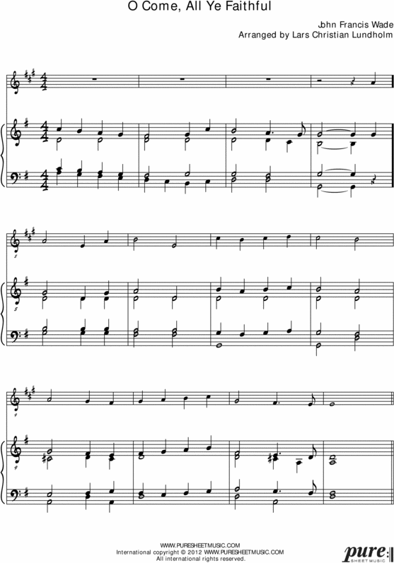 Product picture O Come All Ye Faithful Pure Sheet Music for Harpsichord and Soprano Saxophone, Arranged by Lars Christian Lundholm