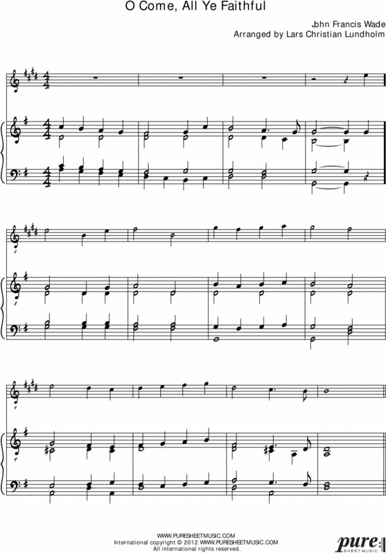 Product picture O Come All Ye Faithful Pure Sheet Music for Piano and Baritone Saxophone, Arranged by Lars Christian Lundholm