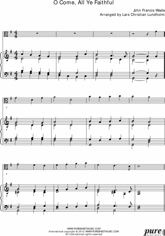 Product picture O Come All Ye Faithful Pure Sheet Music for Piano and Viola, Arranged by Lars Christian Lundholm
