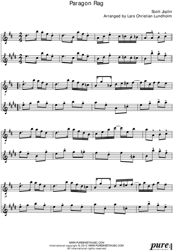 Product picture Paragon Rag Pure Sheet Music Duet for C Instrument and French Horn, Arranged by Lars Christian Lundholm