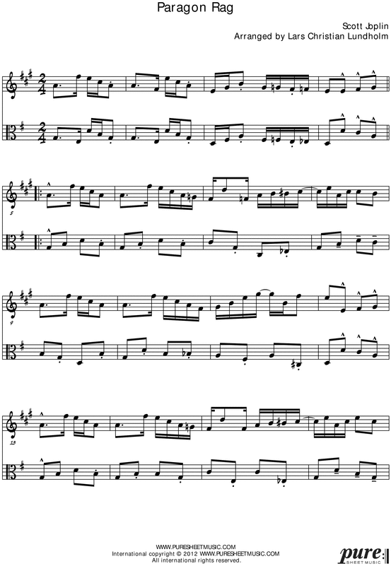 Product picture Paragon Rag Pure Sheet Music Duet for Soprano Saxophone and Viola, Arranged by Lars Christian Lundholm