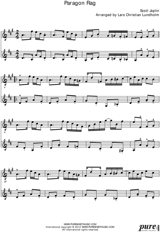 Product picture Paragon Rag Pure Sheet Music Duet for Tenor Saxophone and French Horn, Arranged by Lars Christian Lundholm