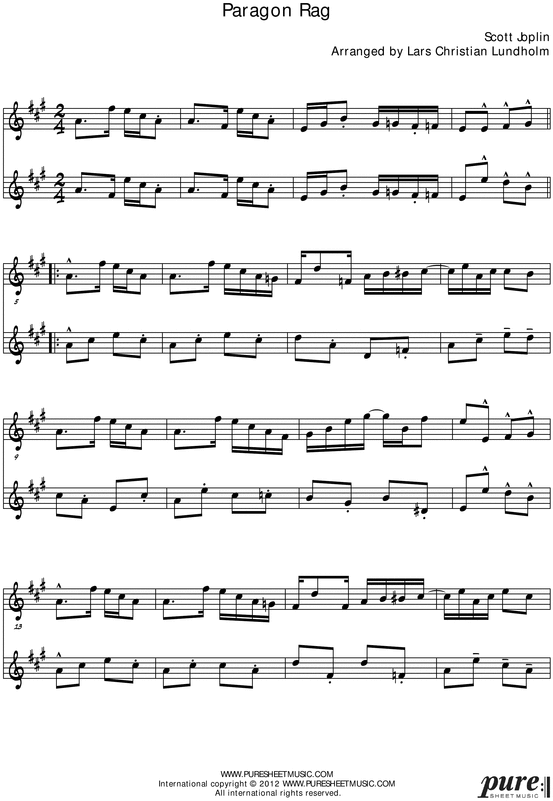 Product picture Paragon Rag Pure Sheet Music Duet for Trumpet and Tenor Saxophone, Arranged by Lars Christian Lundholm