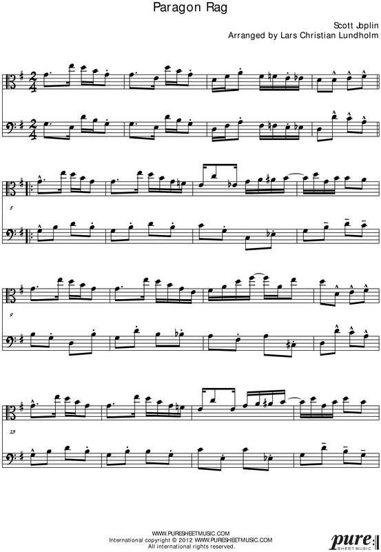 Product picture Paragon Rag Pure Sheet Music Duet for Viola and Double Bass, Arranged by Lars Christian Lundholm
