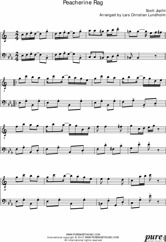 Product picture Peacherine Rag Pure Sheet Music Duet for Eb Instrument and Bassoon, Arranged by Lars Christian Lundholm