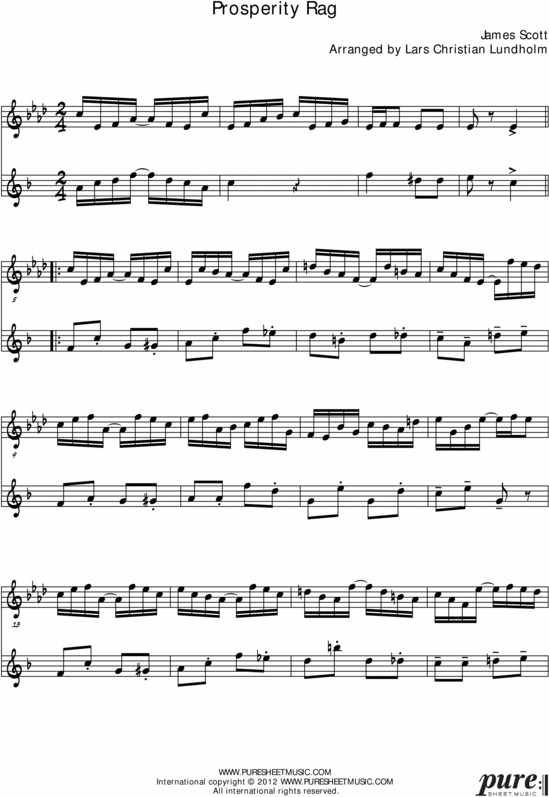 Product picture Prosperity Rag Pure Sheet Music Duet for Accordion and Baritone Saxophone, Arranged by Lars Christian Lundholm