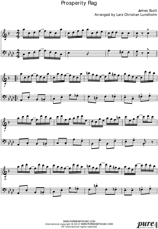 Product picture Prosperity Rag Pure Sheet Music Duet for Alto Saxophone and Bassoon, Arranged by Lars Christian Lundholm