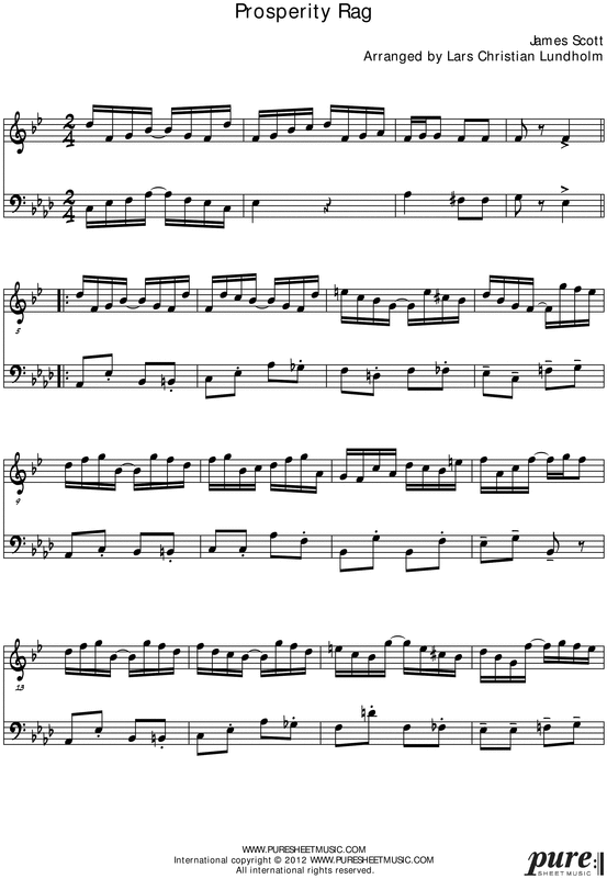 Product picture Prosperity Rag Pure Sheet Music Duet for Bb Instrument and Trombone, Arranged by Lars Christian Lundholm