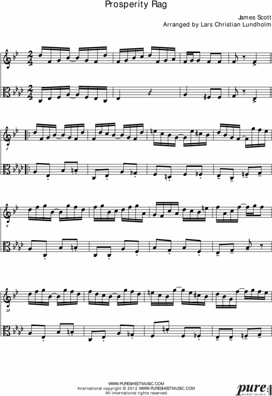 Product picture Prosperity Rag Pure Sheet Music Duet for Clarinet and Viola, Arranged by Lars Christian Lundholm