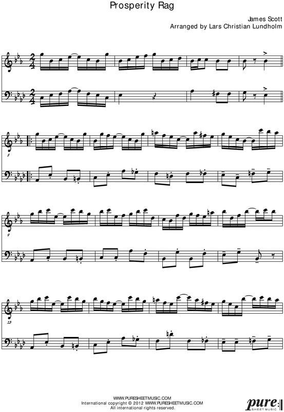 Product picture Prosperity Rag Pure Sheet Music Duet for English Horn and Double Bass, Arranged by Lars Christian Lundholm
