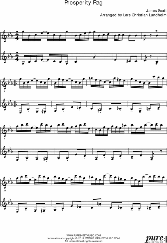 Product picture Prosperity Rag Pure Sheet Music Duet for Guitar and Viola, Arranged by Lars Christian Lundholm