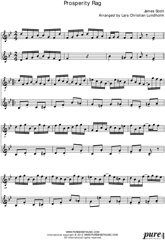 Product picture Prosperity Rag Pure Sheet Music Duet for Tenor Saxophone Duo, Arranged by Lars Christian Lundholm