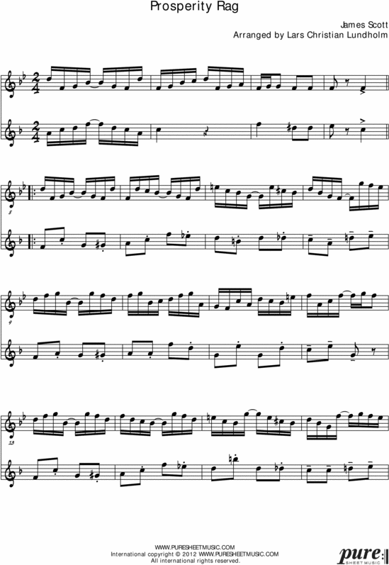 Product picture Prosperity Rag Pure Sheet Music Duet for Trumpet and Eb Instrument, Arranged by Lars Christian Lundholm