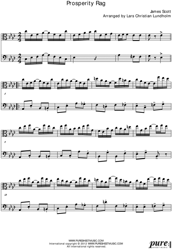 Product picture Prosperity Rag Pure Sheet Music Duet for Viola and Cello, Arranged by Lars Christian Lundholm