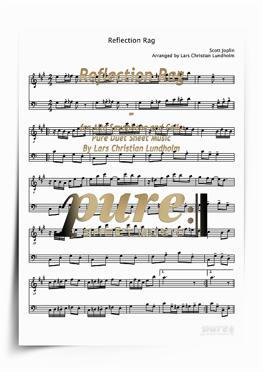 Product picture Reflection Rag for Alto Saxophone and Cello (PDF file), Pure Sheet Music arranged by Lars Christian Lundholm