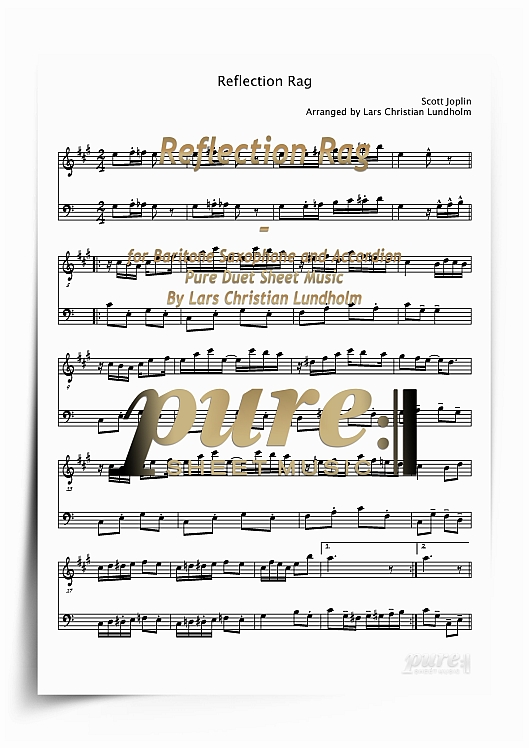 Product picture Reflection Rag for Baritone Saxophone and Accordion (PDF file), Pure Sheet Music arranged by Lars Christian Lundholm