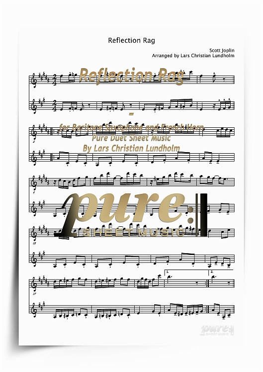 Product picture Reflection Rag for Baritone Saxophone and French Horn (PDF file), Pure Sheet Music arranged by Lars Christian Lundholm