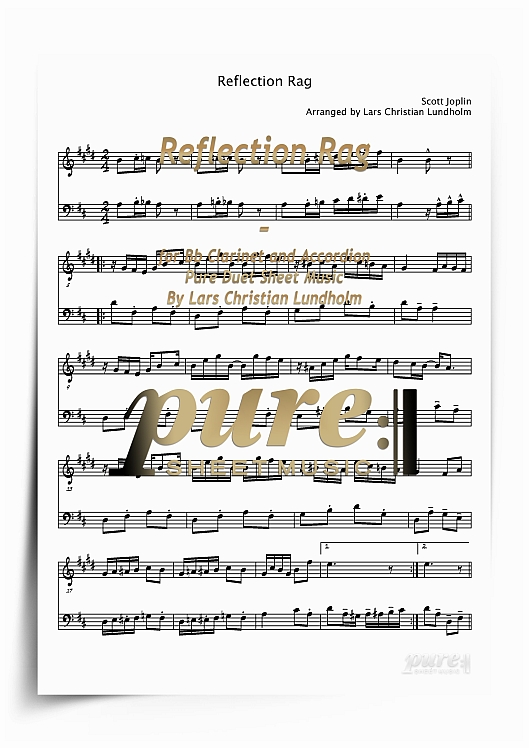 Product picture Reflection Rag for Bb Clarinet and Accordion (PDF file), Pure Sheet Music arranged by Lars Christian Lundholm