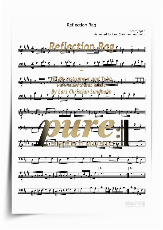 Product picture Reflection Rag for Bb Instrument and Tuba (PDF file), Pure Sheet Music arranged by Lars Christian Lundholm