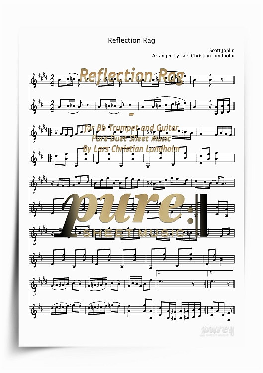 Product picture Reflection Rag for Bb Trumpet and Guitar (PDF file), Pure Sheet Music arranged by Lars Christian Lundholm