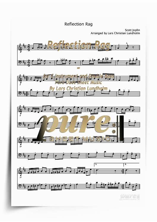 Product picture Reflection Rag for C Instrument and Double Bass (PDF file), Pure Sheet Music arranged by Lars Christian Lundholm